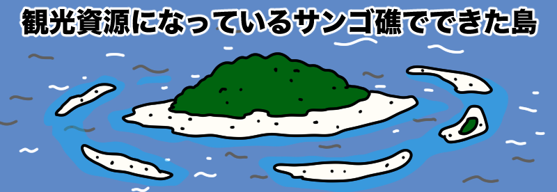 サンゴ礁でできた島