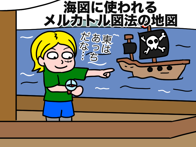 海図に使われるメルカトル図法
