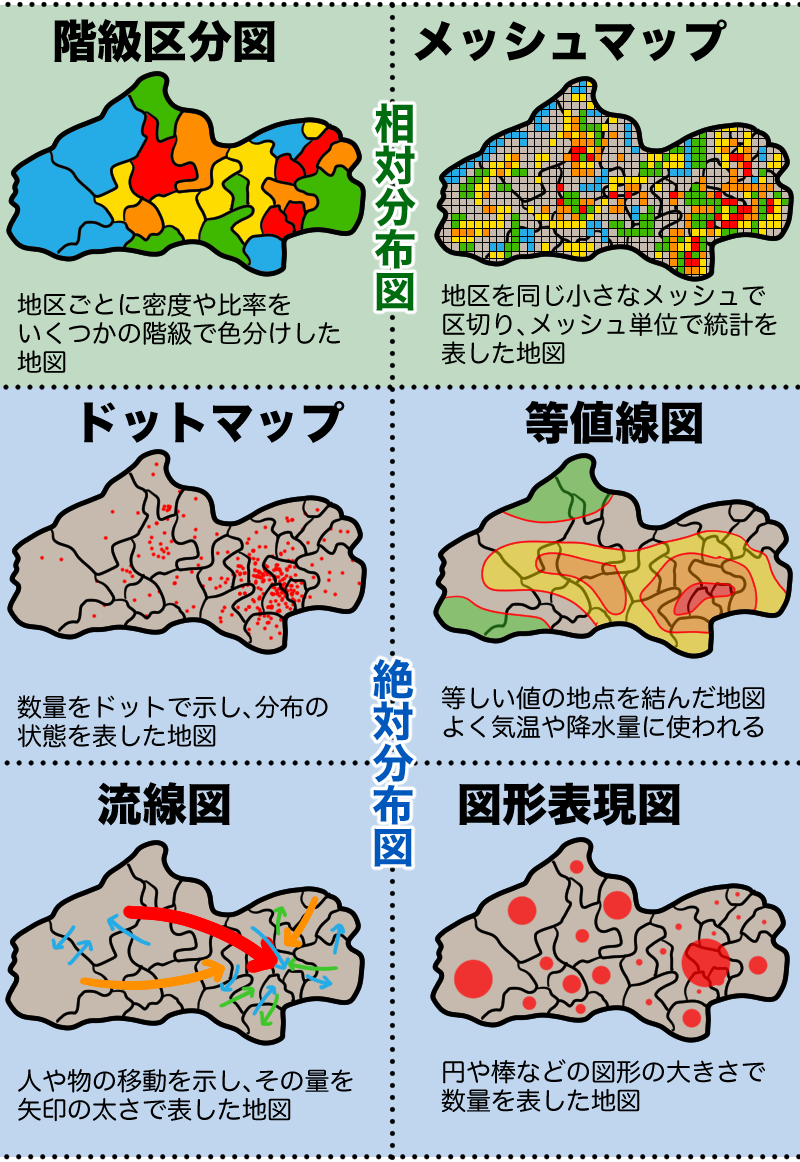 よく使われる統計地図