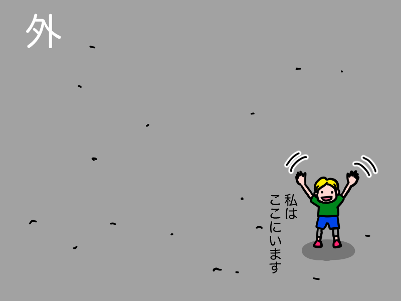 外にいるウチダ